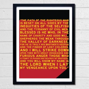 Ezekiel 25 17 Art Print Pulp Fiction Movie Quote Jules Winnfield Tarantino Etsy