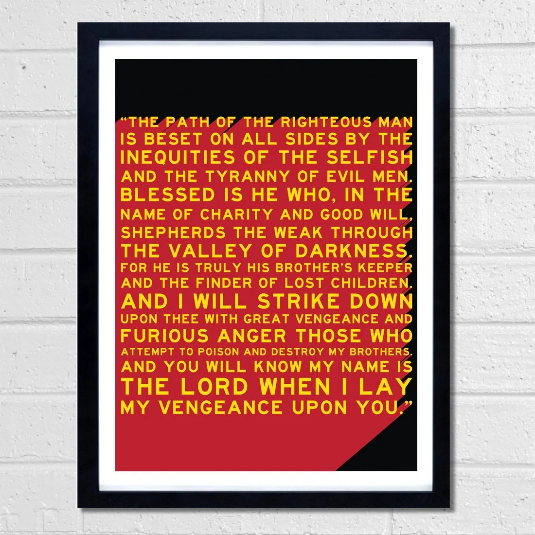 Ezekiel 25 17 Art Print Pulp Fiction Movie Quote Jules Winnfield Tarantino Etsy