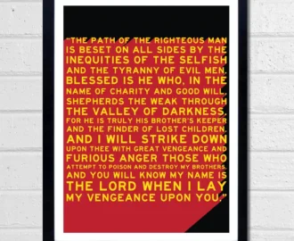 Ezekiel 25 17 Art Print Pulp Fiction Movie Quote Jules Winnfield Tarantino Etsy