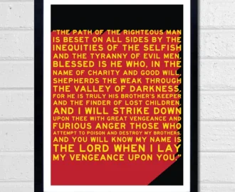 Ezekiel 25 17 Art Print Pulp Fiction Movie Quote Jules Winnfield Tarantino Etsy