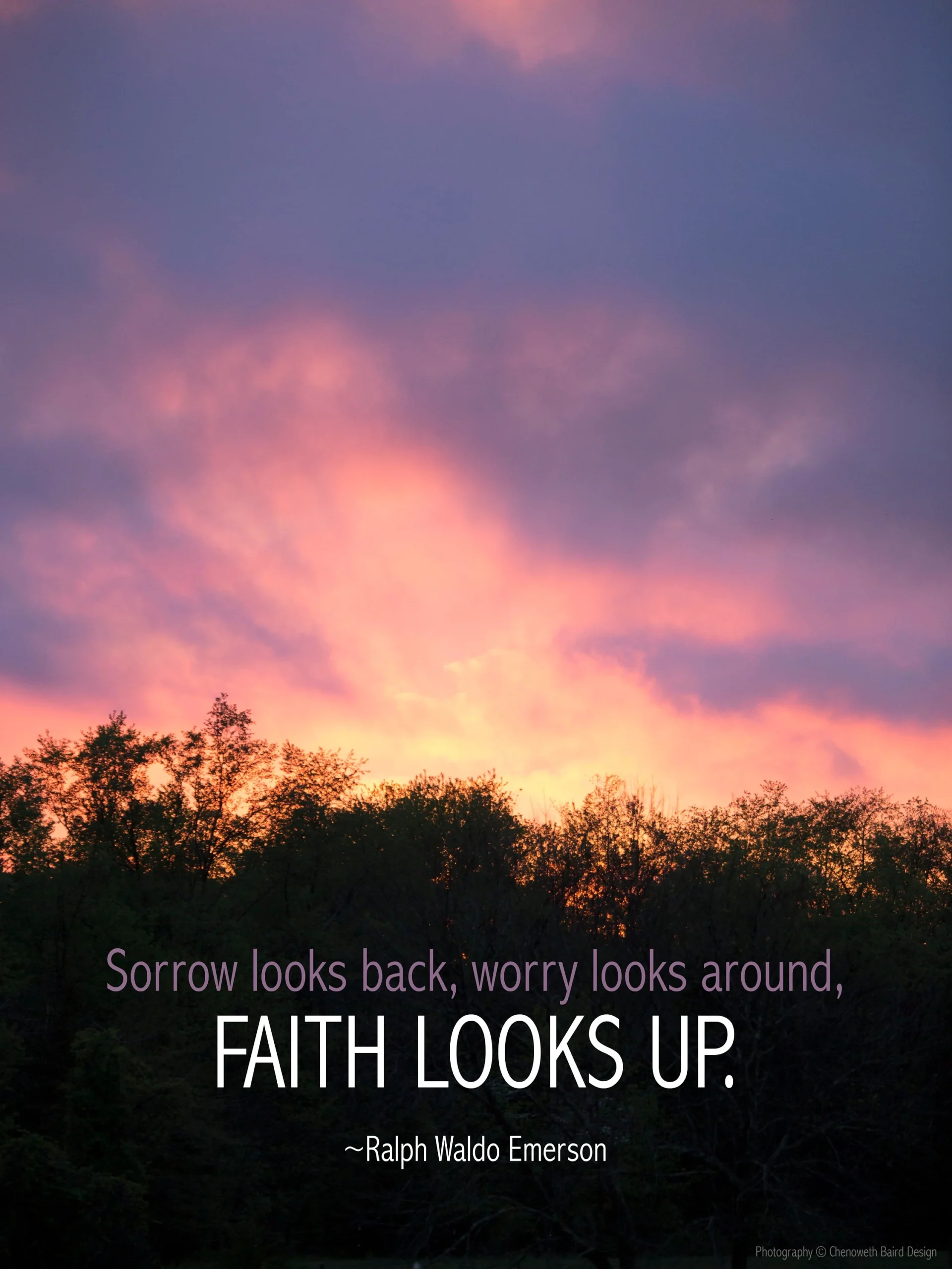 Faith Looks Up Sunset Photograph Ralph Waldo Emerson Quote digital Download Etsy