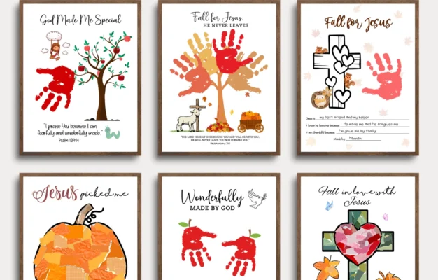 Fall Bible Handprint Crafts Printable For Kids Christian DIY Art Scribbled LLC