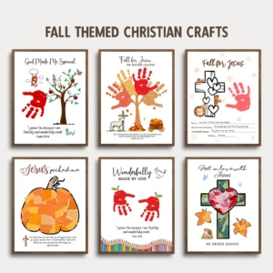 Fall Bible Handprint Crafts Printable For Kids Christian DIY Art Scribbled LLC