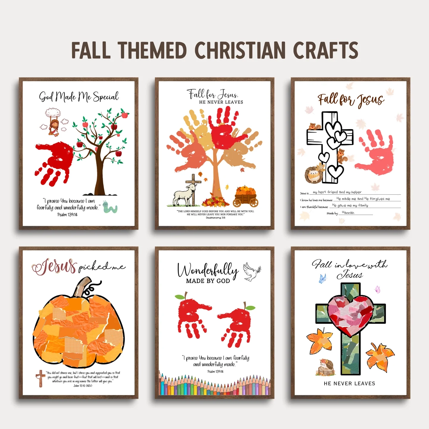 Fall Bible Handprint Crafts Printable For Kids Christian DIY Art Scribbled LLC