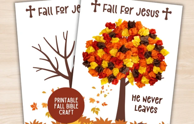 Fall For Jesus Tissue Paper Craft Fall Bible Craft Printable Fall Leaves Craft Toddlers Kids Christian Preschool Sunday School Activity Etsy Israel
