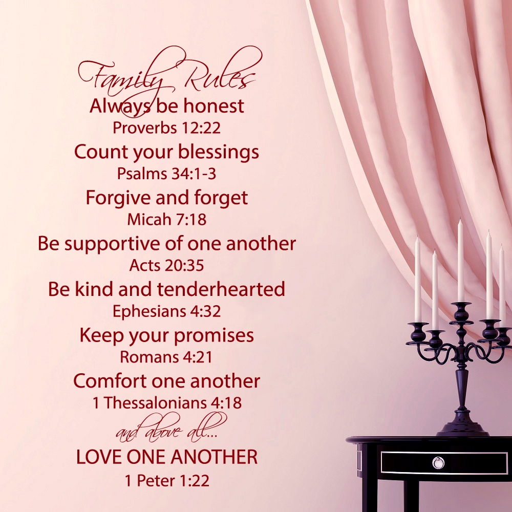 Family Rules Wall Decal Quote Love One Another Bible Verses Vinyl Art Decor KY69 EBay