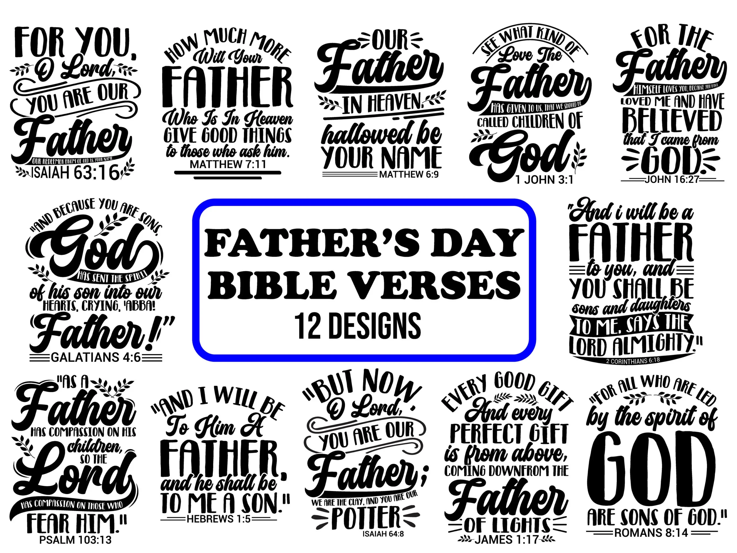 Father s Day Bible Verse SVG Bundle Christian Dad Quotes commercial Use Etsy