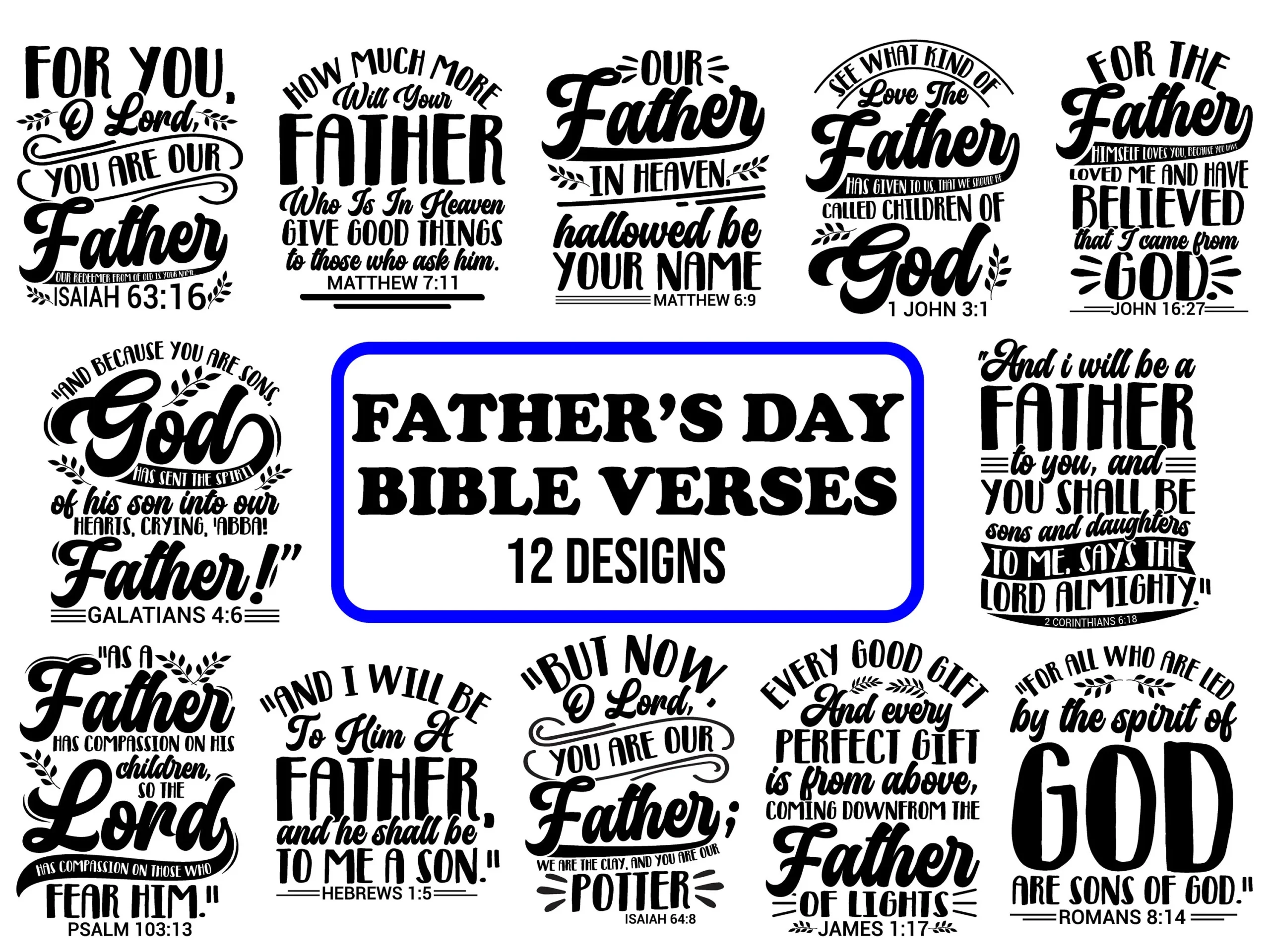 Father s Day Bible Verse SVG Bundle Christian Dad Quotes commercial Use Etsy
