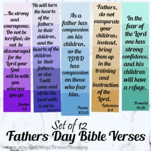 Fathers Day Bible Verses Bookmarks Christian Bookmark Scripture Bookmark Christian Fathers Day Gift Bible Journaling Cards Scripture Study Etsy