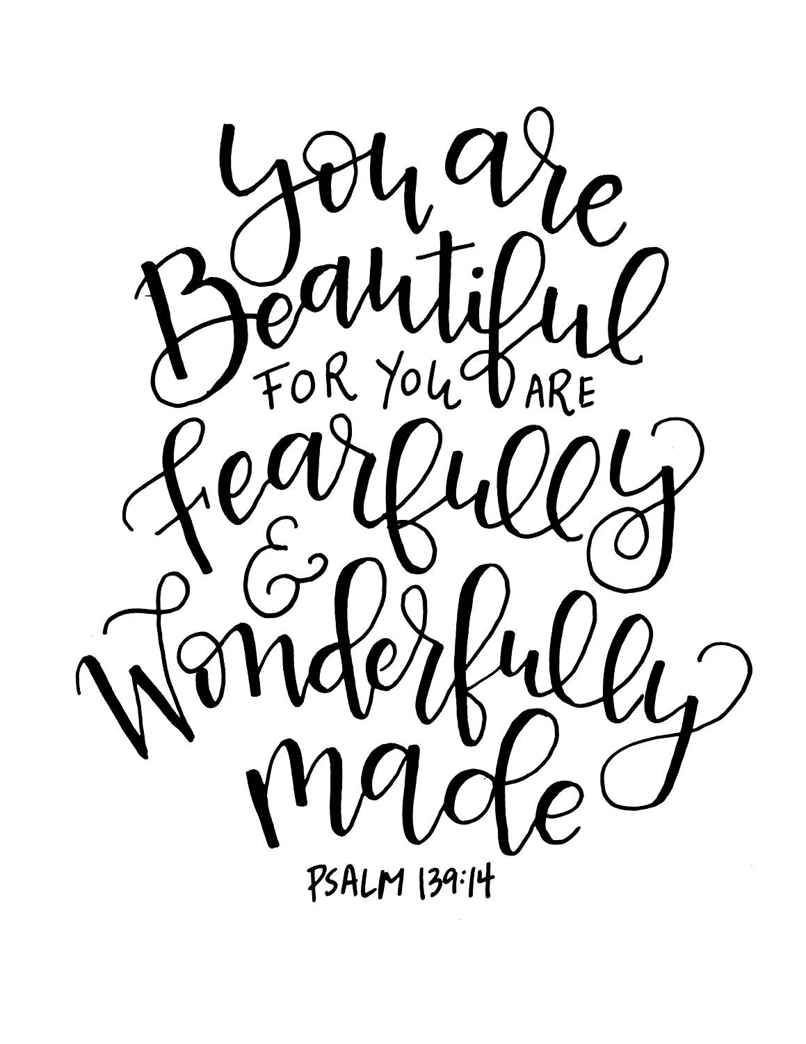 Fearfully And Wonderfully Made Scripture Inspirational Quote Digital Download Etsy