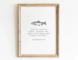 FISHERS OF MEN Printable Instant Download Multiple Sizes Matthew 4 19 Christian Wall Art Decor Nature Fish Animals Gospel Pdf Etsy