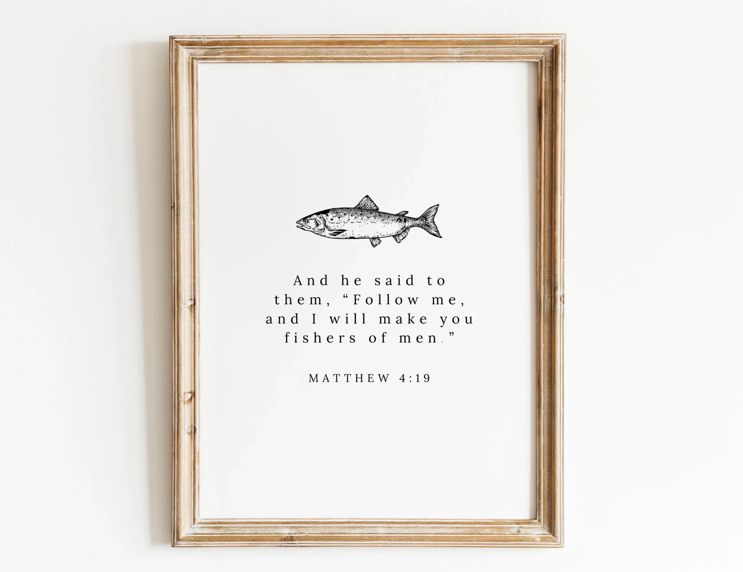 FISHERS OF MEN Printable Instant Download Multiple Sizes Matthew 4 19 Christian Wall Art Decor Nature Fish Animals Gospel Pdf Etsy