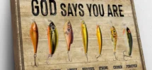 Fishing Sign God Says You Are Fishing Lure Print Christian Wall Art Bible Quotes Gift Fishing Wall Decor Christian Canvas Etsy New Zealand