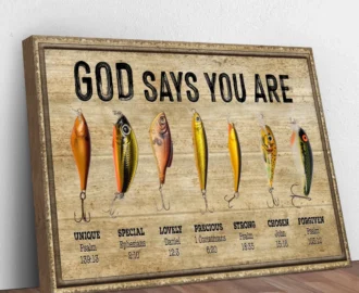 Fishing Sign God Says You Are Fishing Lure Print Christian Wall Art Bible Quotes Gift Fishing Wall Decor Christian Canvas Etsy New Zealand