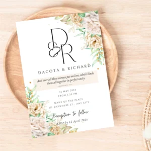 Floral Christian Wedding Invitation Template Editable Bible Verse digital Download Etsy