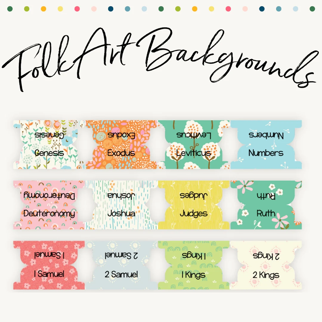 Folk Art Printable Bible Tabs Bible Study Collective