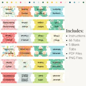 Folk Art Printable Bible Tabs Bible Study Collective