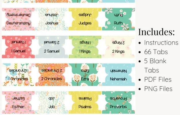 Folk Art Printable Bible Tabs Bible Study Collective
