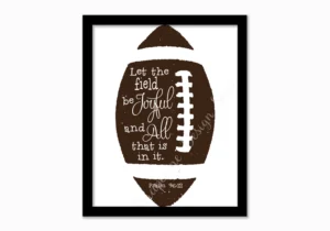 Football Prints Let The Field psalm 96 12 Instant Printable Scripture Wall Art 2 Font Colors Sports Kids Bedroom bible Verse Etsy
