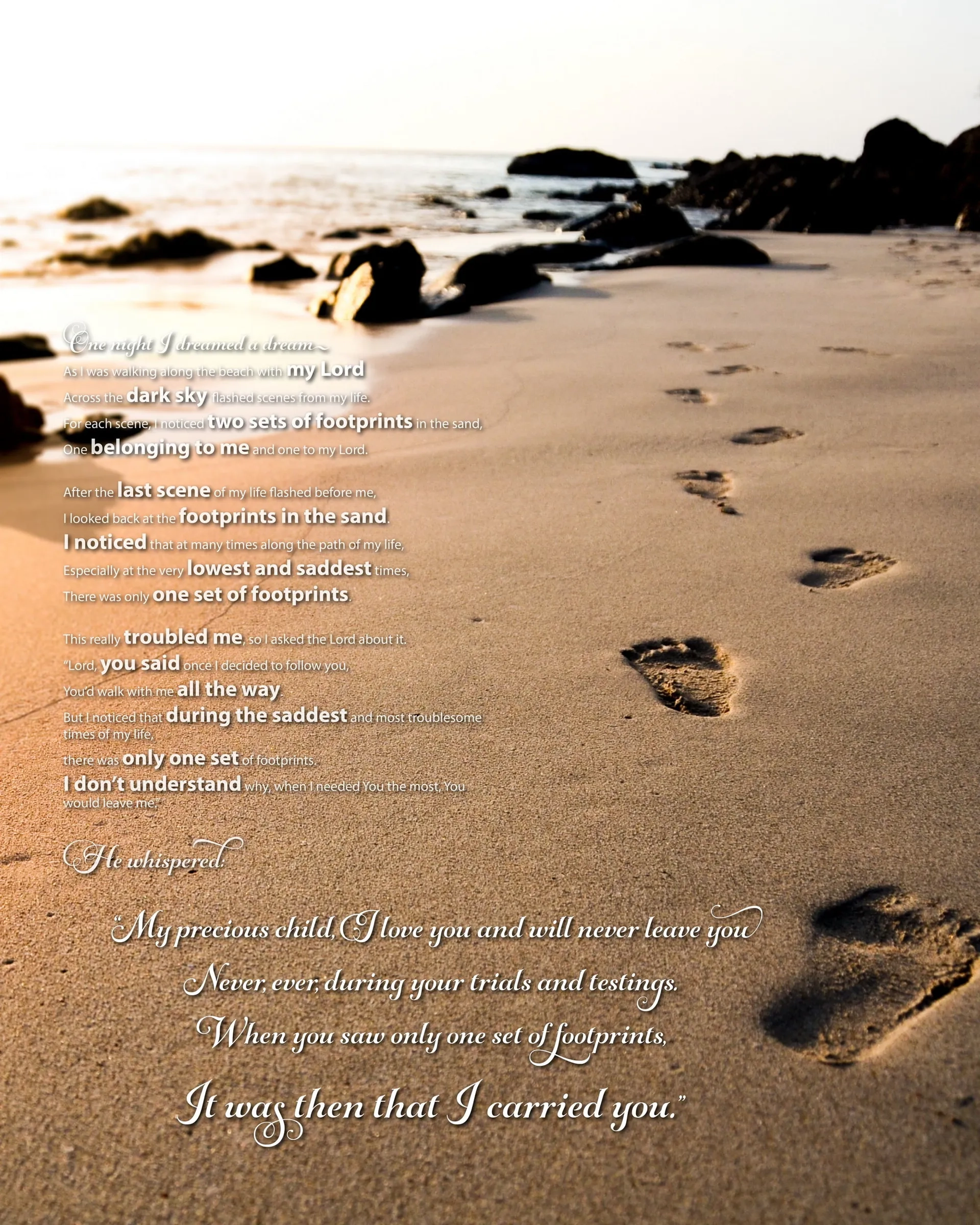 Footprints In The Sand Poem Beautiful Poem From Only The Bible