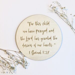 For This Child We Have Prayed Bible Verse Baby Announcement Sign 1 Samuel 1 27 Pregnancy Announcement Bible Verse Nursery Faith Etsy