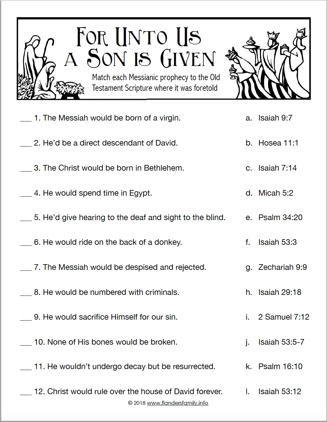 For Unto Us A Child Is Born Christmas Quiz Flanders Family Home Life