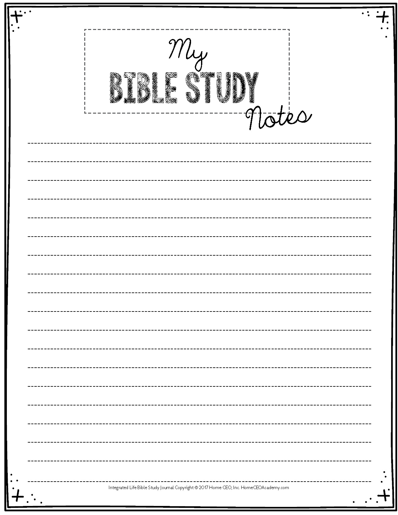 Free Printable Bible Study Notes Template