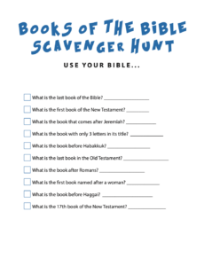 FREE Books Of The Bible Scavenger Hunt Children s Ministry Deals