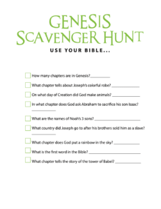 FREE Genesis Bible Scavenger Hunt Children s Ministry Deals