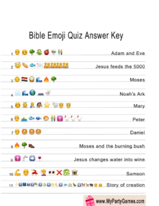 Free Printable Bible Emoji Quiz With Answer Key