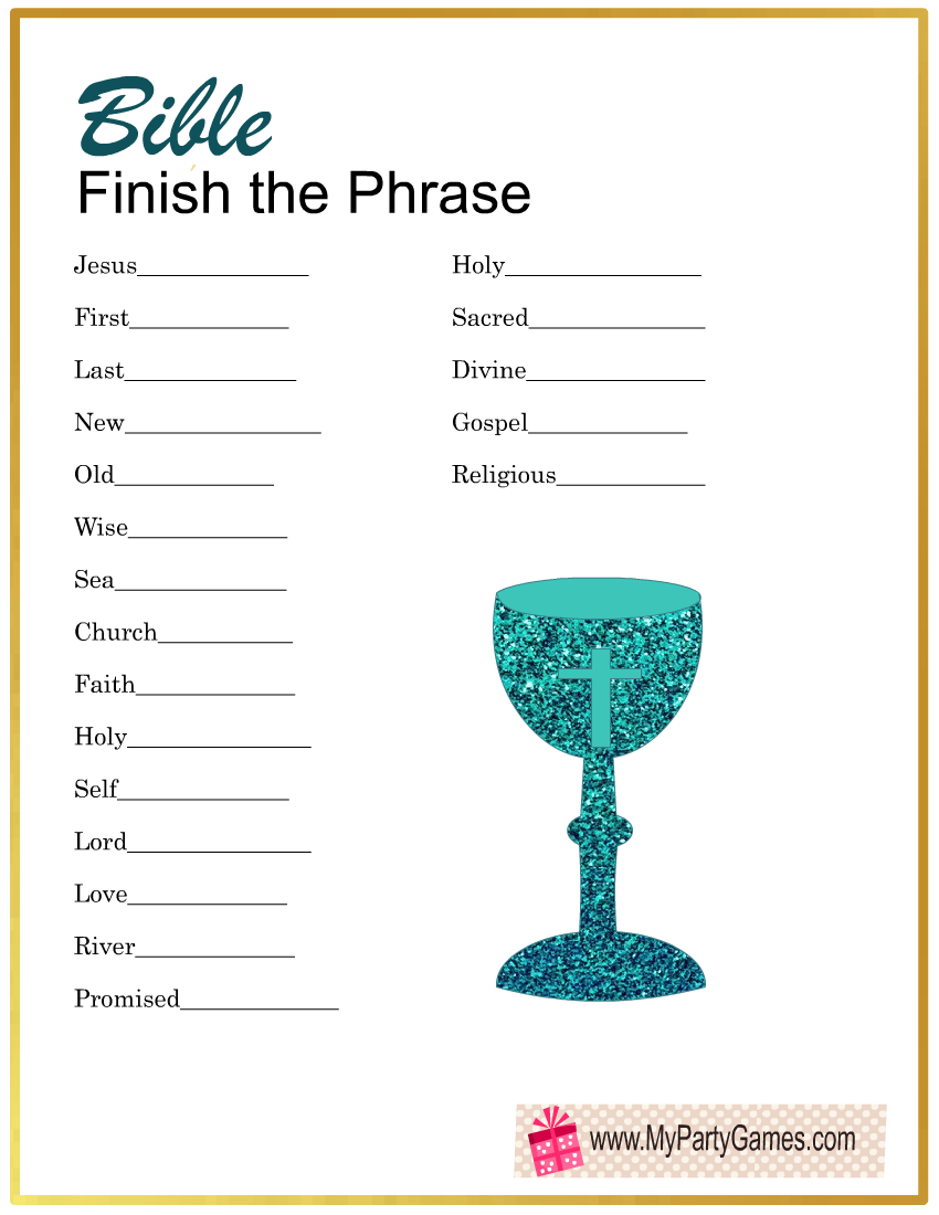 Bible Games Printable