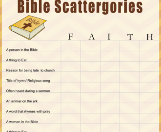 Free Printable Bible Scattergories Game
