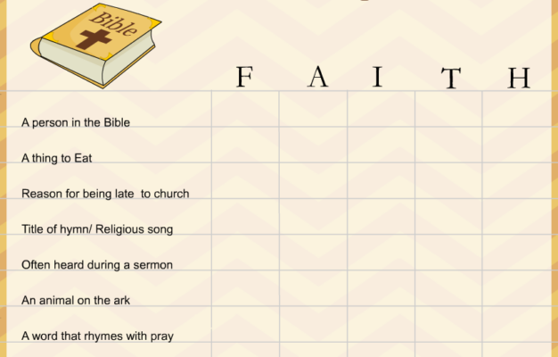 Free Printable Bible Scattergories Game