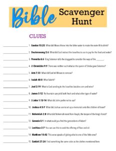 Free Printable Bible Scavenger Hunt Six Clever Sisters