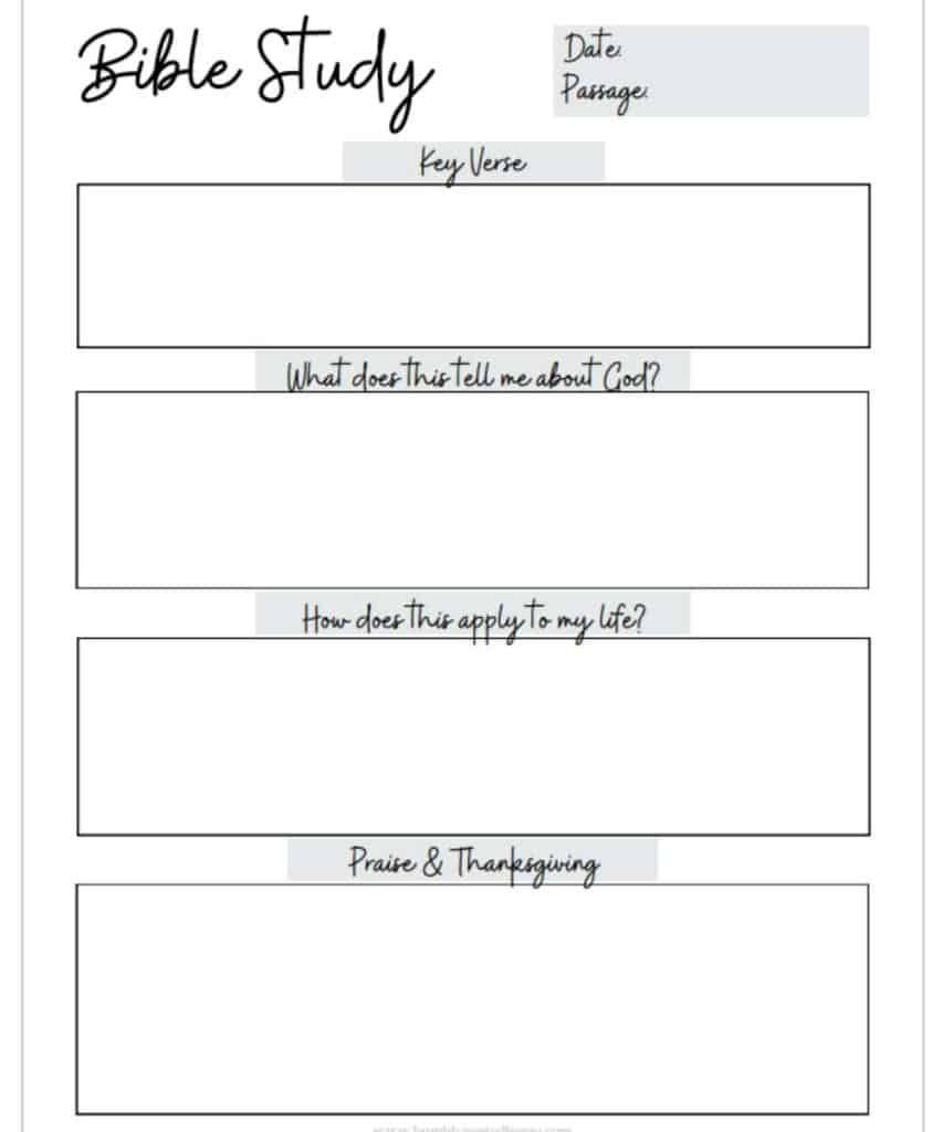 Free Bible Study Printables For Women