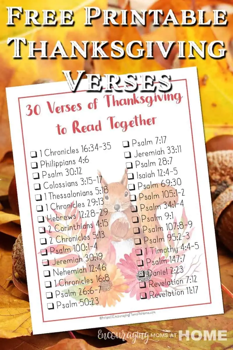 Thanksgiving Bible Verse Printables