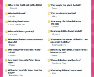 Free Printable Easy Bible Trivia For Kids Favorite Printables