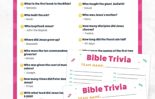 Free Printable Easy Bible Trivia For Kids Favorite Printables