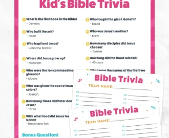 Free Printable Easy Bible Trivia For Kids Favorite Printables