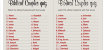 Free Printable Match The Biblical Couple Game