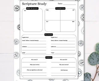 Free Printable Scripture Study Worksheet PDF Digitals And Downloads