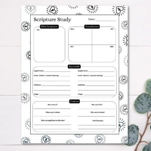 Free Printable Scripture Study Worksheet PDF Digitals And Downloads