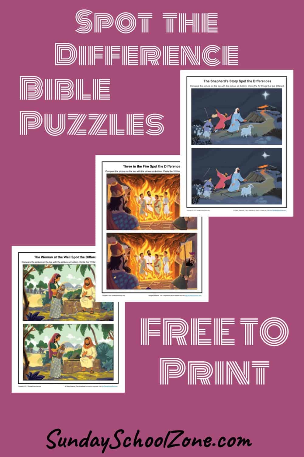 Free Printable Spot The Differences Bible Activities Sunday School Zone