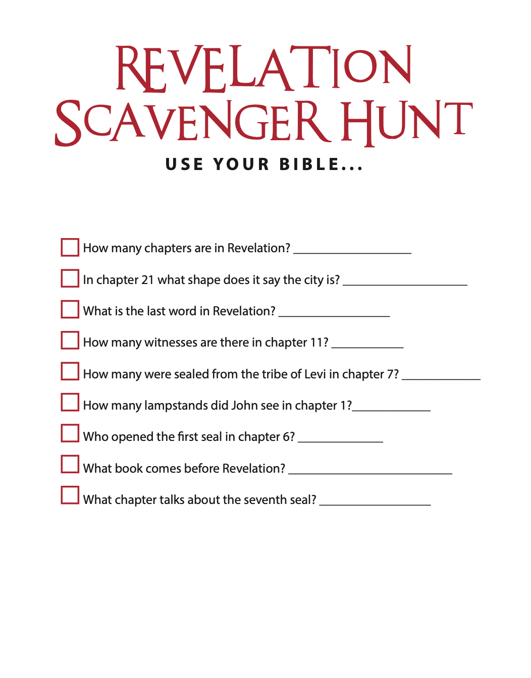 FREE Revelation Bible Scavenger Hunt Children s Ministry Deals