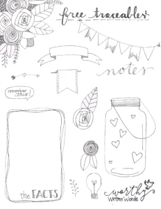 FREEBIE Traceable Art Doodles Worthy Written Words