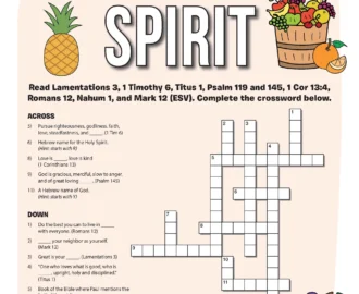 Fruit Of The Spirit Bible Crossword Puzzle PDF Bible Pathway Adventures