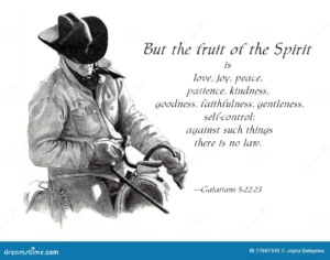 Fruit Of The Spirit Bible Verse With Cowboy Stock Illustration Illustration Of Virtues Love 17601345