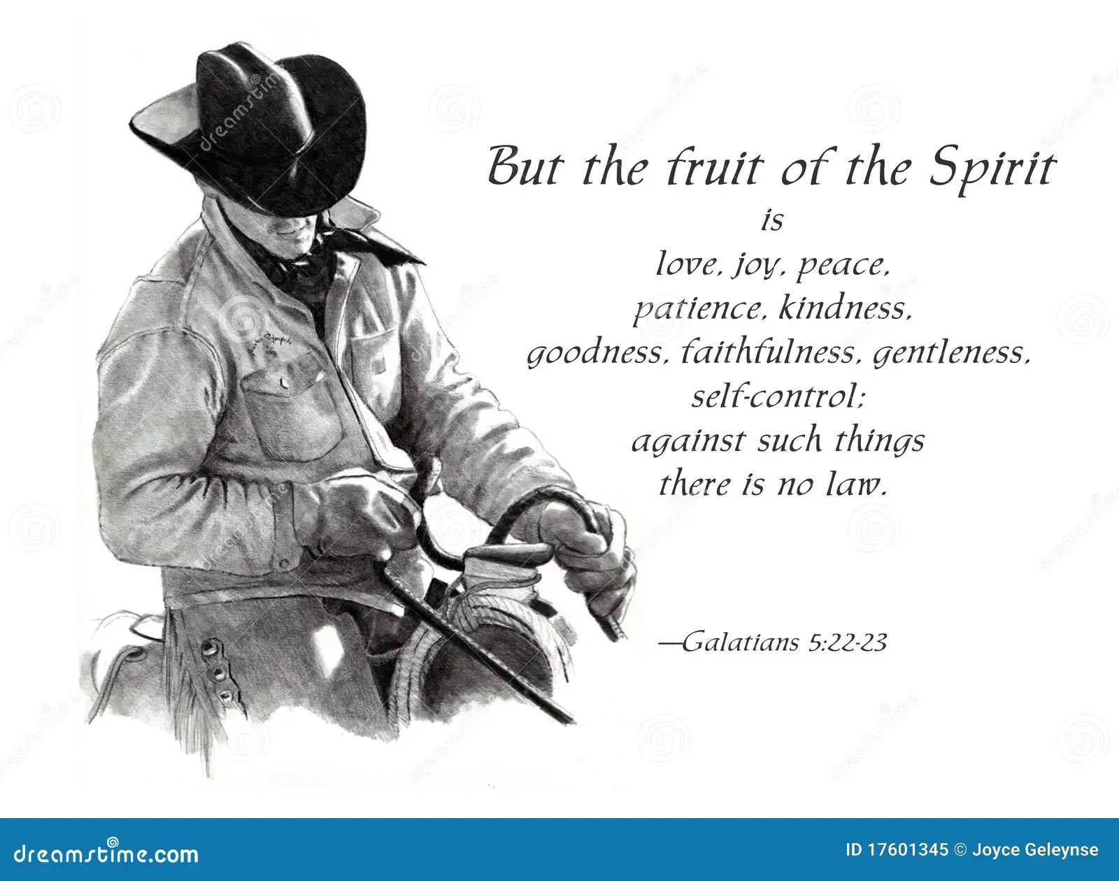 Fruit Of The Spirit Bible Verse With Cowboy Stock Illustration Illustration Of Virtues Love 17601345