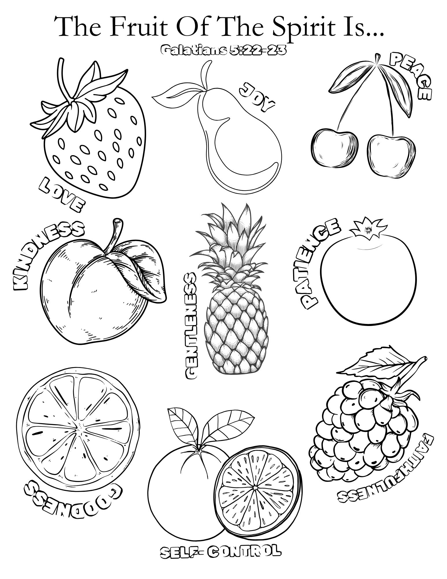 Printable Bible Fruit The Spirit