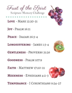 Fruit Of The Spirit Printable Scripture Memory Committing My Way
